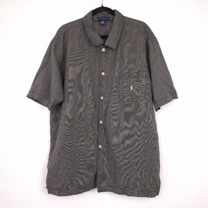 Polo Ralph Lauren linen blend button up shirt short sleeve preppy old money logo
